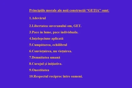 Principiile morale ale noii construcții „GEȚIA”